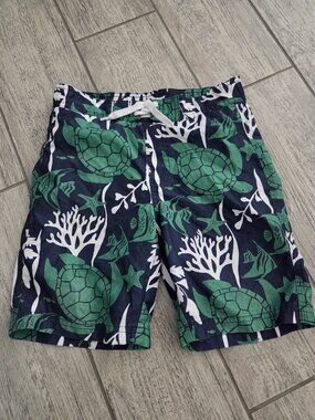 Janie and Jack Boys Swim Trunks Sea Turtle Navy Green Size 4